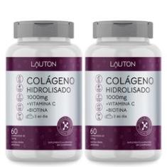Imagem de Colageno Hidrolisado 1000mg com Vitamina C + Biotina - Kit 2 Potes - Fórmula Concentrada Lauton