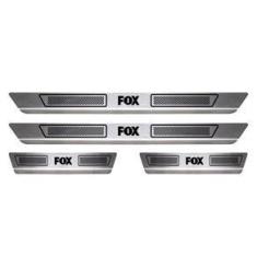 Imagem de Soleira De Aço Inox Escovado Volkswagen Fox 4 Portas 2003 04 05 06 07 08 09 10 11 12 13 14 15 16 17 18