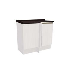 Imagem de Balcão De Cozinha Maxxi G748 Canto Reto 1 Porta C-tampo 80cm Branco-preto - Kappesberg