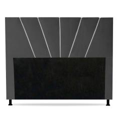 Imagem de Cabeceira Cama Box Casal King Size Dallas 195cm Suede Cinza - Desk Design