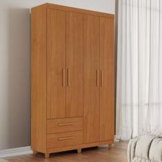 Imagem de Guarda Roupa Solteiro 4 Portas 2 Gavetas Califórnia Cinamomo