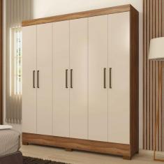 Imagem de Guarda-Roupa Vero 6 Portas Amêndola/Off-White - Demóbile