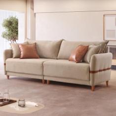 Imagem de Sofá Living 265cm Estilo Moderno Canela - Lufer Estofados