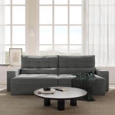 Imagem de Sofá Retrátil e Reclinável 4 Lugares 290cm Embaúba Extra Cabecasa Madeiramadeira Grafite Fosco