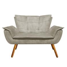 Imagem de Sofá Retrô Namoradeira Opala Suede Marrom Rato - D'Rossi