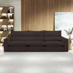 Imagem de Sofá 5 Lugares Martinho Retrátil 20587 Veludo Marrom  - Celflex