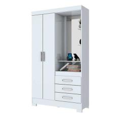 Imagem de Guarda-Roupa Solteiro Com Espelho Pequin Flex 2 Pt 3 Gv Branco E Rosa