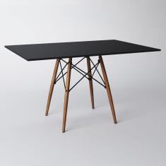 Imagem de Mesa Eiffel Wood Tampo Retangular De Madeira 120 X 75 Cm Preto New Green - Preto