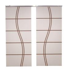 Imagem de Porta Dupla Branco Prime Frisada Kit Alumínio Fs Duplo - 210x180