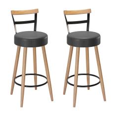 Imagem de Kit 2 Banquetas Moscou 98cm Couríssimo - Salaone Preto