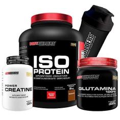 Imagem de Kit Iso Protein 2kg + Power Creatina 100g + Glutamina 100% 300g + Coqueteleira - Bodybuilders…