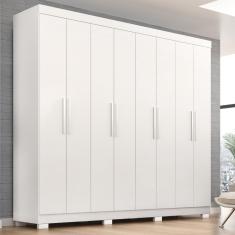 Imagem de Guarda Roupa Casal Lisboa 8 Portas 4 Gavs Com Pés Branco