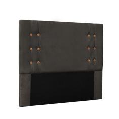 Imagem de Cabeceira Cama Box Casal 140cm e Recamier Gênova Suede Cinza S04 - D`Rossi