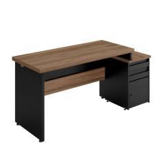 Imagem de Mesa Escrivaninha Com Gaveteiro Noce Preto