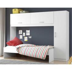 Imagem de Guarda-Roupa/Roupeiro Multimóveis c/Cama para colchão 190cmx90cm Branco