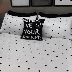 Imagem de Lençol Com Elástico Casal Queen 4 Un Love Black Com Almofada - Casa Da