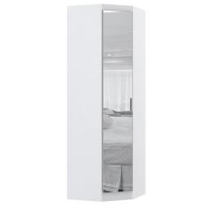 Imagem de Guarda Roupa De Canto Diagonal Modulado 70cm 1 Porta Com Espelho Alpes Luciane Móveis Branco Pf