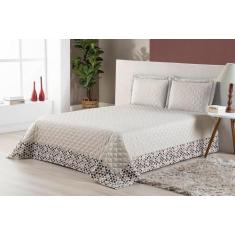 Imagem de Jogo De Cama Colcha Casal Padrão Vitória 3 Peças - Brucebaby Bordados