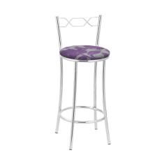 Imagem de Kit 2 Banquetas Cromadas Assento Espuma D15 Treparoni Roxo