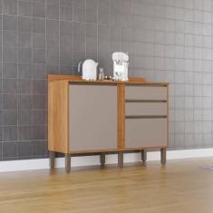 Imagem de Balcão para Cozinha 2 Portas 2 Gavetas Pérola Cinamomo/off White