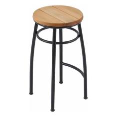 Imagem de Banqueta Media De Aco 60Cm 100 Kg Metalnew - Preto E Marrom