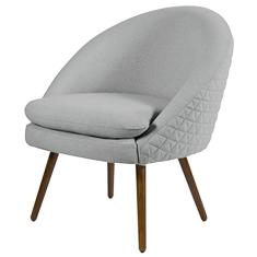 Imagem de Poltrona Decorativa Pés Palito Rafa C-315 Linho  Claro - Domi