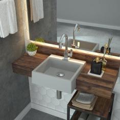 Imagem de Kit Cuba XQ355 Torneira Luxo 1195 Válvula Click 1 1/2 Polegada Compace 