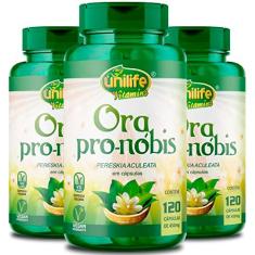 Imagem de Kit 3 Ora Pro-Nóbis Pereskia Aculeata Unilife 120 cápsulas