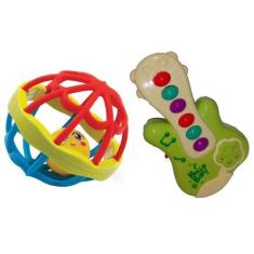 Imagem de Brinquedo Para Bebe Com Luz E Som Guitarrinha Musical + Bolinha Com Ch