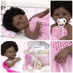 Imagem de Boneca Reborn Realista Negra Bailarina Com Bolsa Envio 24Hrs - Cegonha