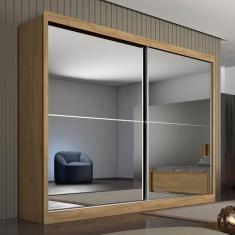 Imagem de Guarda Roupa Casal Espelhado 2 Portas 4 Gavetas - Vero -Amêndoa - Move
