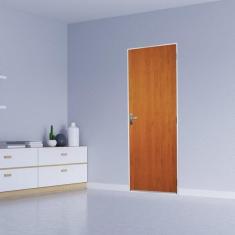 Imagem de Kit Porta De Madeira Lisa 215x95cm Com Batente De A o 12cm A