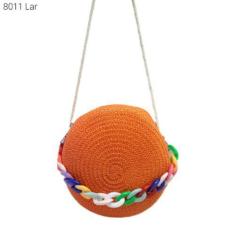 Imagem de Bolsa Feminina Redonda de Palha / Praia com Corrente 8011 - H2 Bolsas,