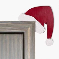 Imagem de 2024 Novo enfeite de porta de Natal de madeira, decoração de 20 cm, moldura de canto de 2024, decoração engraçada para festas de fim de ano, paredes de janelas, faça-você-mesmo, placas de parede de