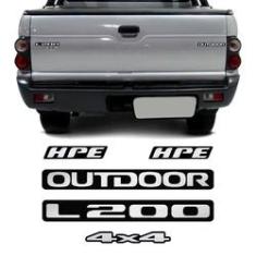 Imagem de Kit Emblemas L200 Outdoor 4x4 Hpe 2007 Adesivos Resinados