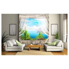 Imagem de Papel De Parede Paisagem Digital Jardim Mar 3D Dav05