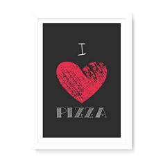 Imagem de Arte Maníacos Quadro Decorativo I Love Pizza - 23x16,25cm (Moldura caixa em laca )
