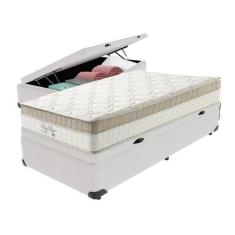 Imagem de Cama Box Com Baú Branco E Colchão Solteiro King Best Anjos