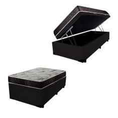 Imagem de Cama Box Baú Solteiro Colchão Aylla Espuma D33 Acolchões + Box Sintético 65x88x188