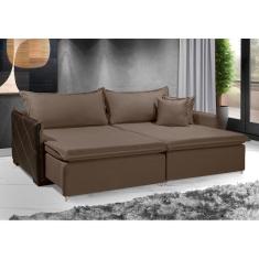 Imagem de Sofá Sem Caixa Retrátil Reclinável MÔNACO 2,00m ESTILO ESTOFADOS - França Linhosoft COR &quot;Marrom&quot;