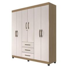 Imagem de Guarda Roupa Casal Lion 6 Portas Nature Off White - Móveis Leão - Move