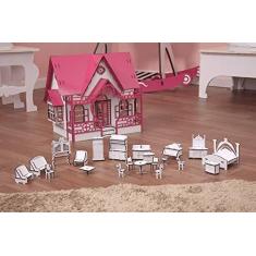 Imagem de Móveis MDF Branco Escala Boneca Polly 21 Peças - Darama