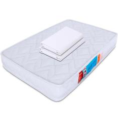 Imagem de Jogo De Lençol 2 Peças Para Chiqueirinho 70X100 Com Elástico 100 Impermeável Bf Colchões Branco