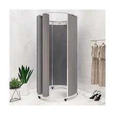 Imagem de Guarda-roupa Vestiário móvel simples ao ar livre com cortina loja de roupas provador montado no chão vestiário instantâneo destacável com rodas armário