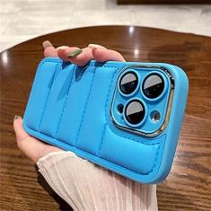 Imagem de Estojo de jaqueta de dissipação de calor respirável da moda para iPhone 14 11 12 13 Pro Max Plus Protetor de lente completo Capa de silicone macio, azul celeste, para iPhone 11Pro Max