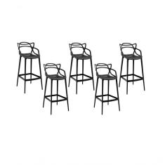 Imagem de Kit C- 5 Banquetas Masters Allegra Pretas