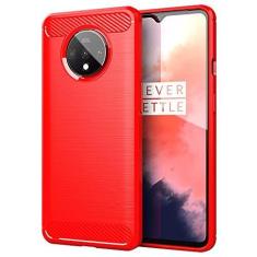 Imagem de Capa para OnePlus 7T, tecnologia de absorção de choque TPU com moldura elevada protetora para OnePlus 7T (vermelha)