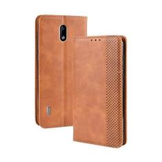 Imagem de Capa para Nokia 3.1C, capa flip carteira de couro para Nokia 3.1C, capa magnética retrô para celular, capa carteira de telefone com compartimentos para cartões