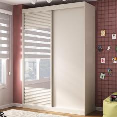 Imagem de Guarda Roupa Infantil 2 Portas 1 Porta com Espelho Samambaia Teen CabeCasa MadeiraMadeira Off White