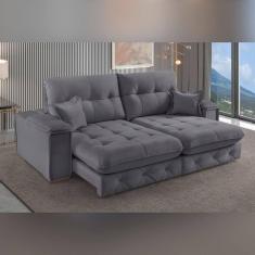 Imagem de Sofá Retrátil Reclinável 190cm Istambul Yescasa Cinza